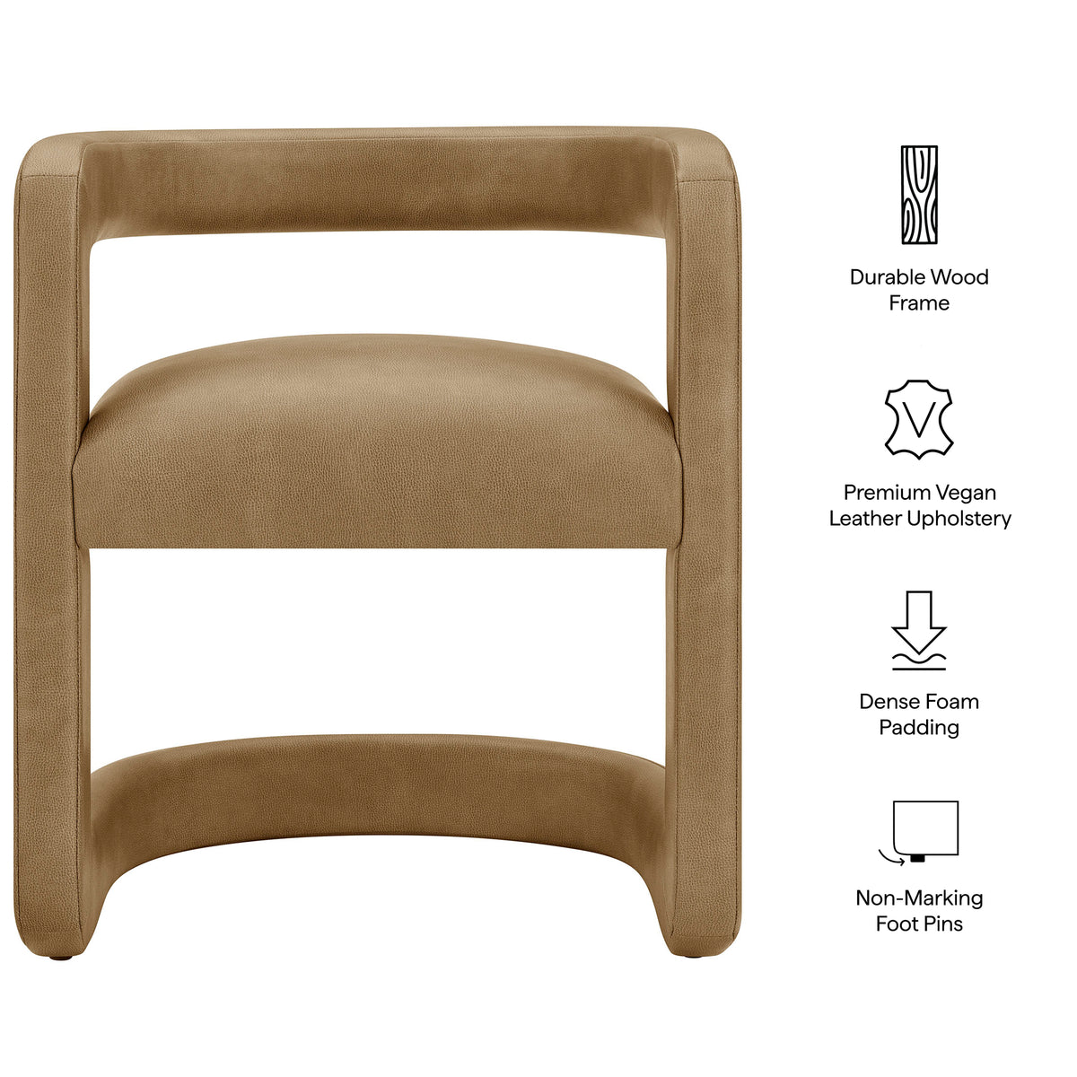 Winslow Premium Vegan Leather Dining Chair - Toast