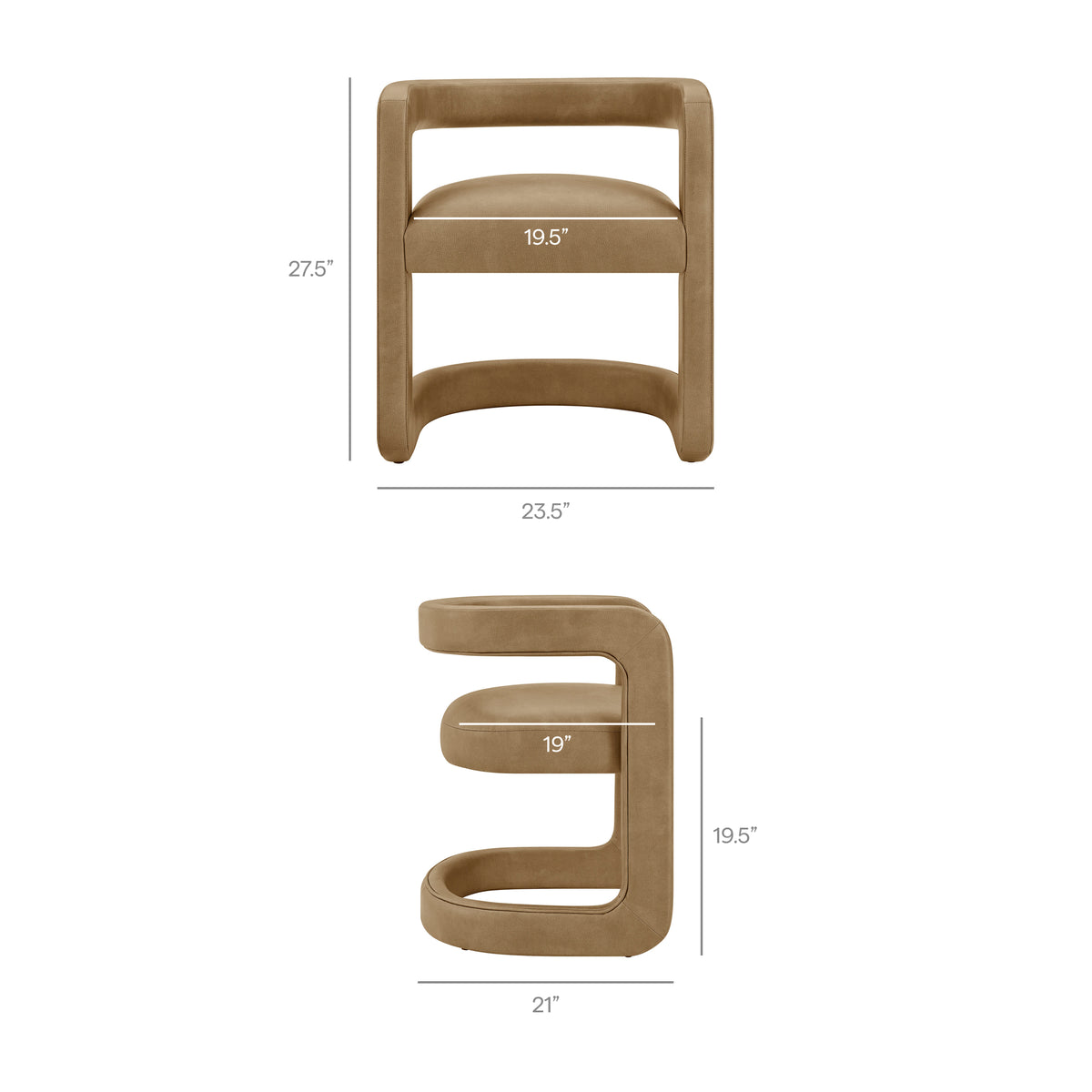 Winslow Premium Vegan Leather Dining Chair - Toast