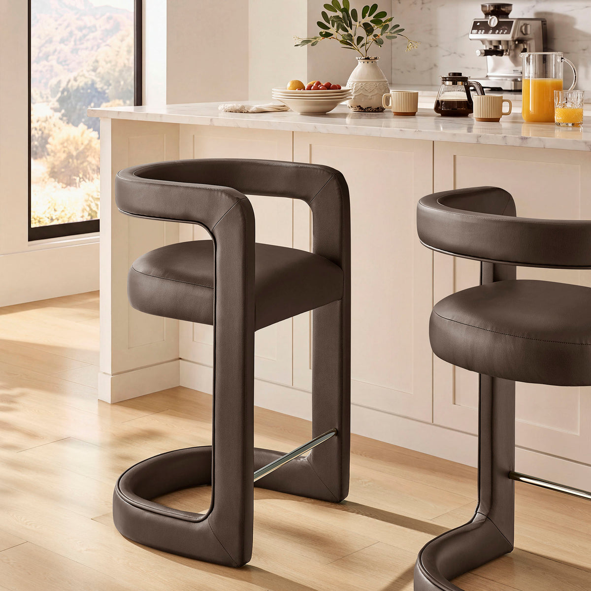 Winslow Premium Vegan Leather Counter Stool - Espresso