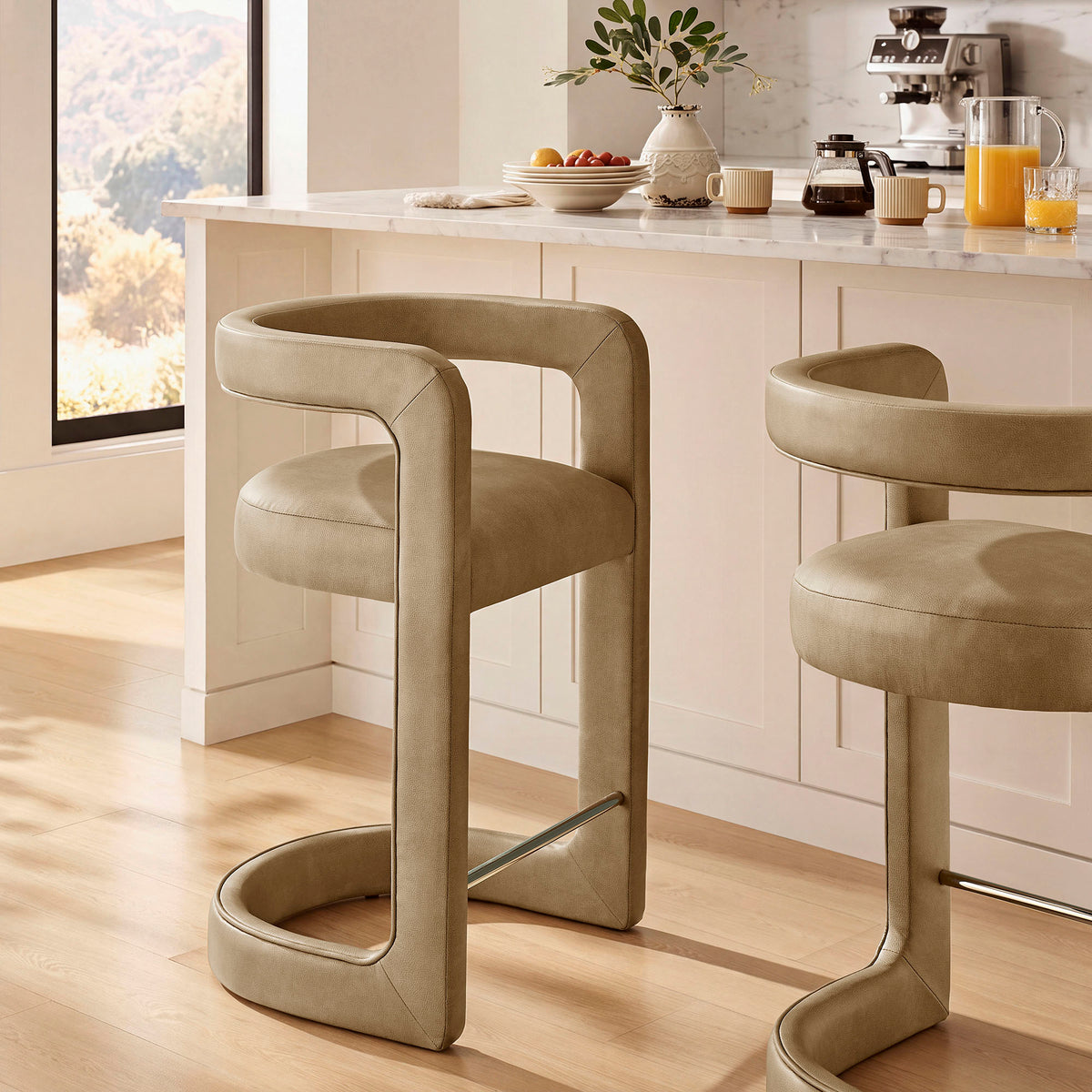 Winslow Premium Vegan Leather Counter Stool - Toast