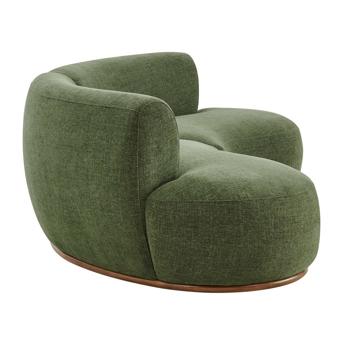 Rialta 2 Piece Curved Slub Weave Fabric Sectional Sofa - Foliage