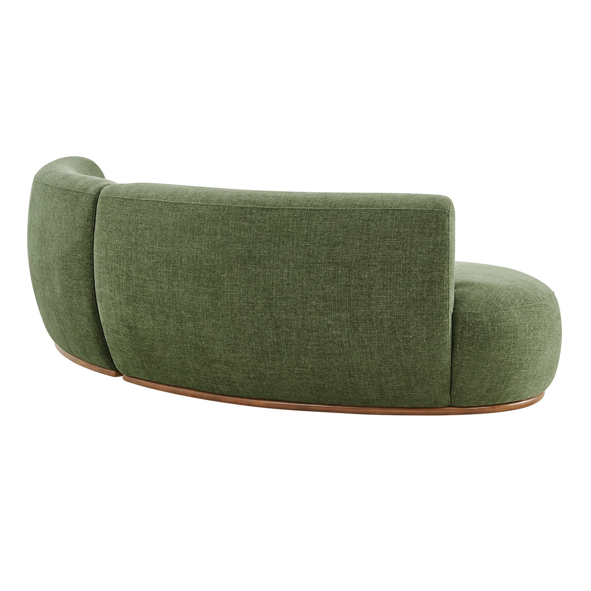 Rialta 2 Piece Curved Slub Weave Fabric Sectional Sofa - Foliage