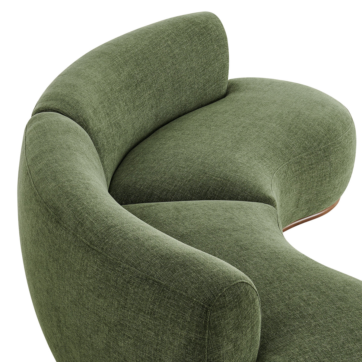 Rialta 2 Piece Curved Slub Weave Fabric Sectional Sofa - Foliage