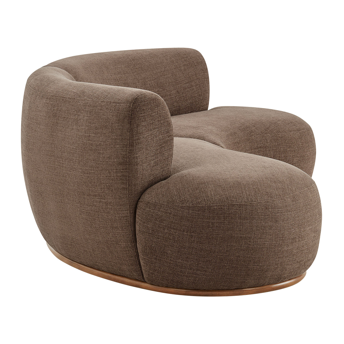 Rialta 2 Piece Curved Slub Weave Fabric Sectional Sofa - Mocha