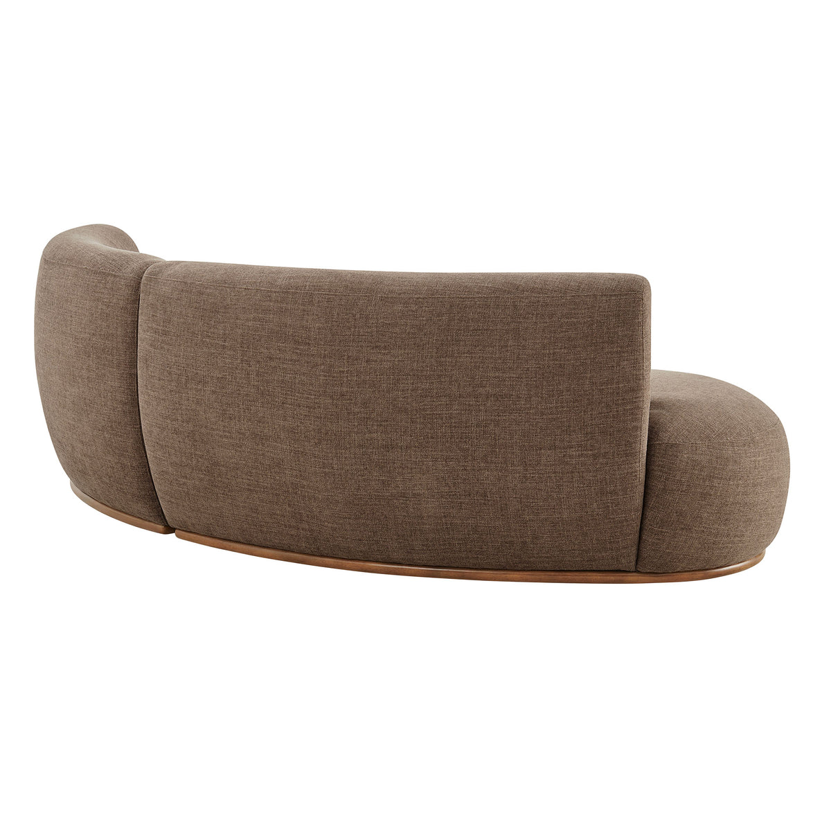 Rialta 2 Piece Curved Slub Weave Fabric Sectional Sofa - Mocha