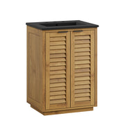 Tavira 24 Inch Shutter-Style Bathroom Vanity - Natural Black