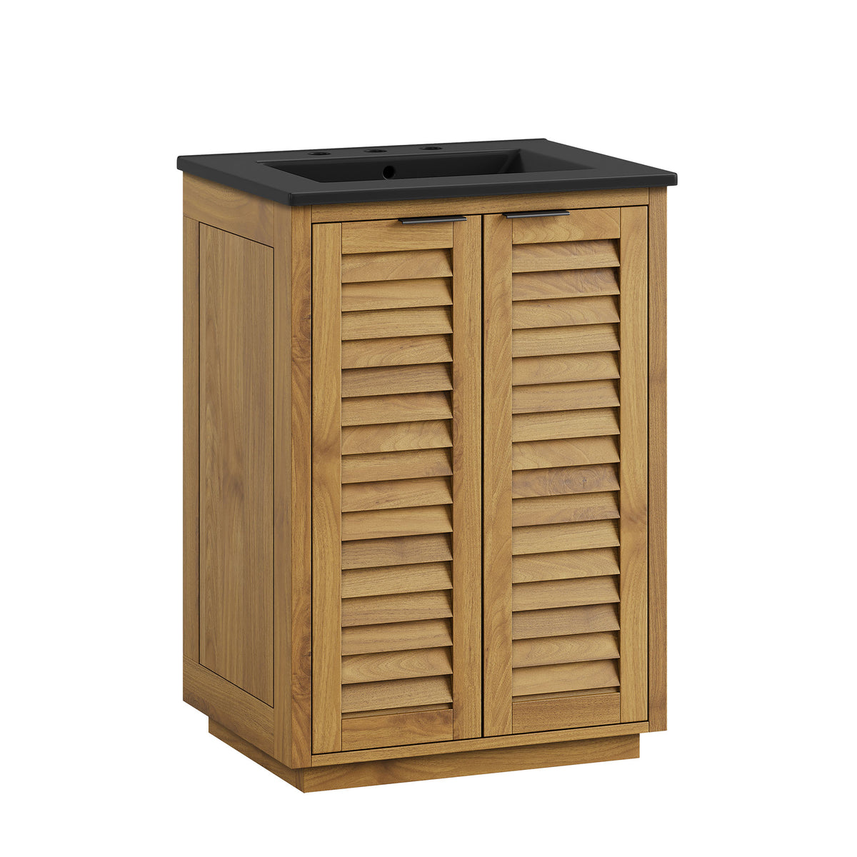 Tavira 24 Inch Shutter-Style Bathroom Vanity - Natural Black