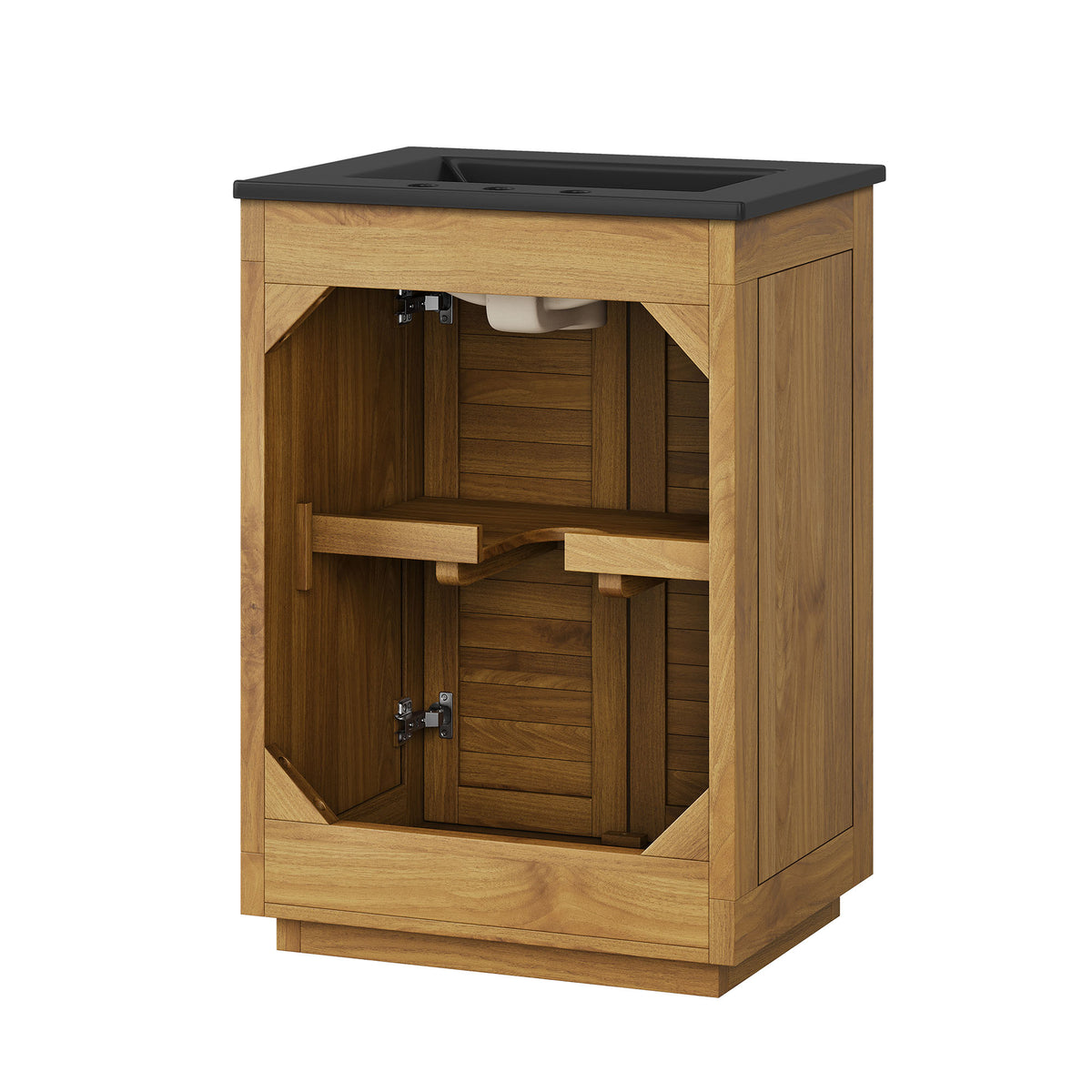 Tavira 24 Inch Shutter-Style Bathroom Vanity - Natural Black