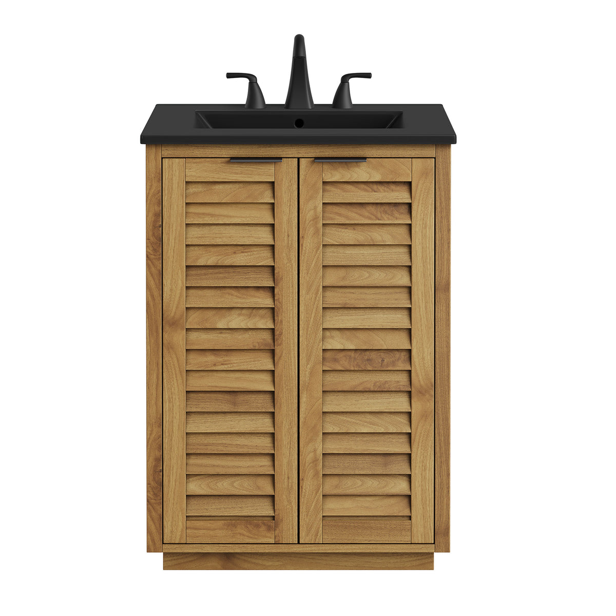 Tavira 24 Inch Shutter-Style Bathroom Vanity - Natural Black
