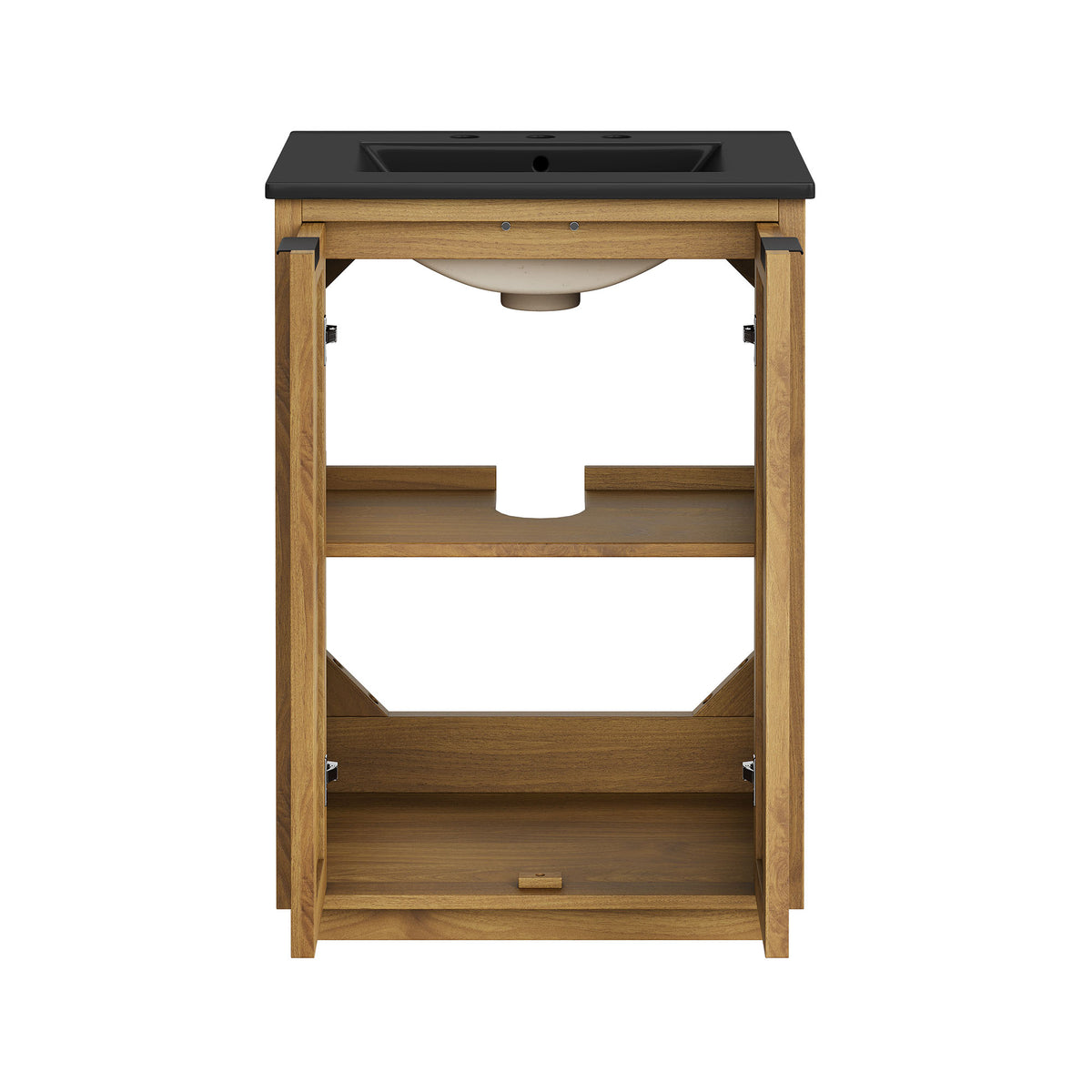 Tavira 24 Inch Shutter-Style Bathroom Vanity - Natural Black
