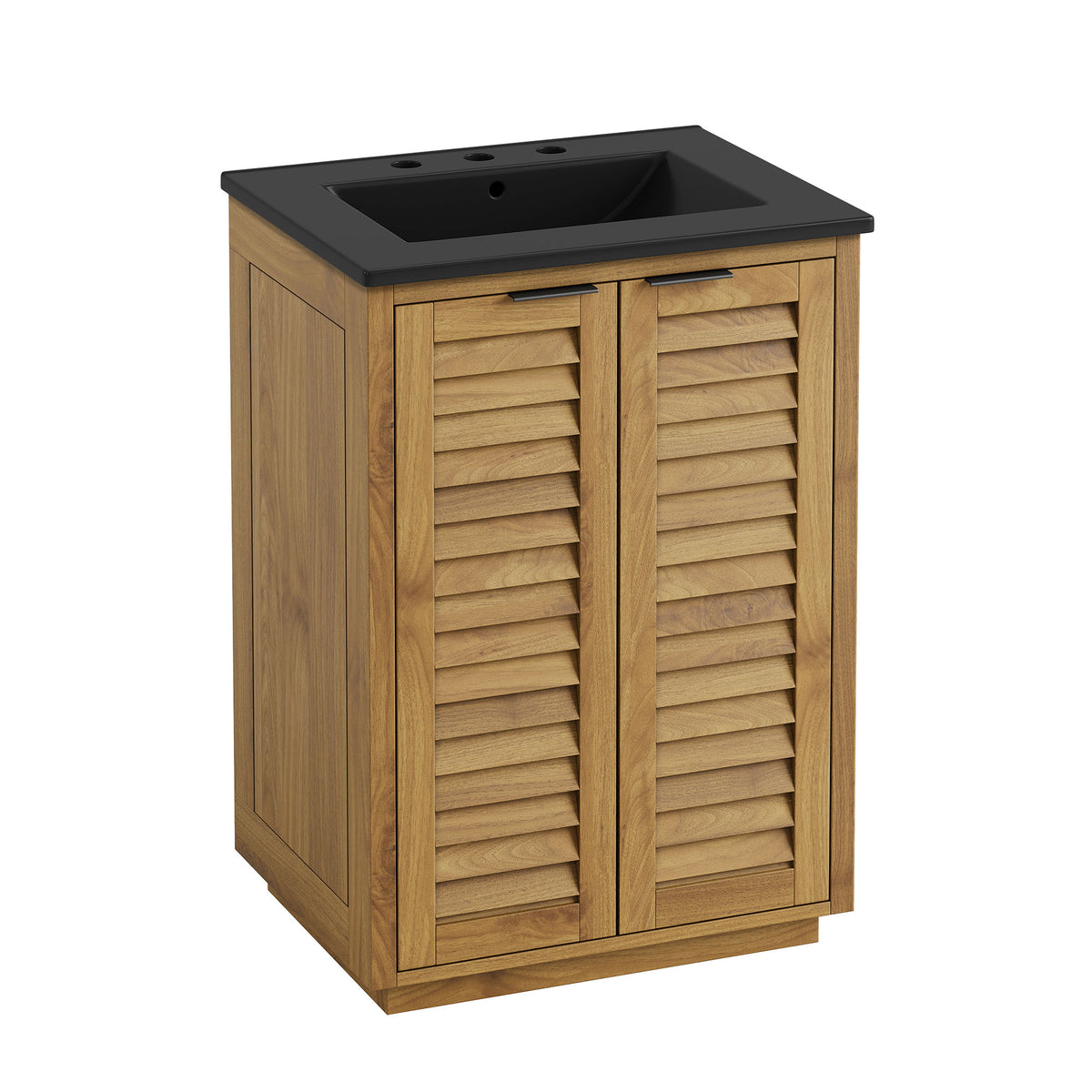 Tavira 24 Inch Shutter-Style Bathroom Vanity - Natural Black