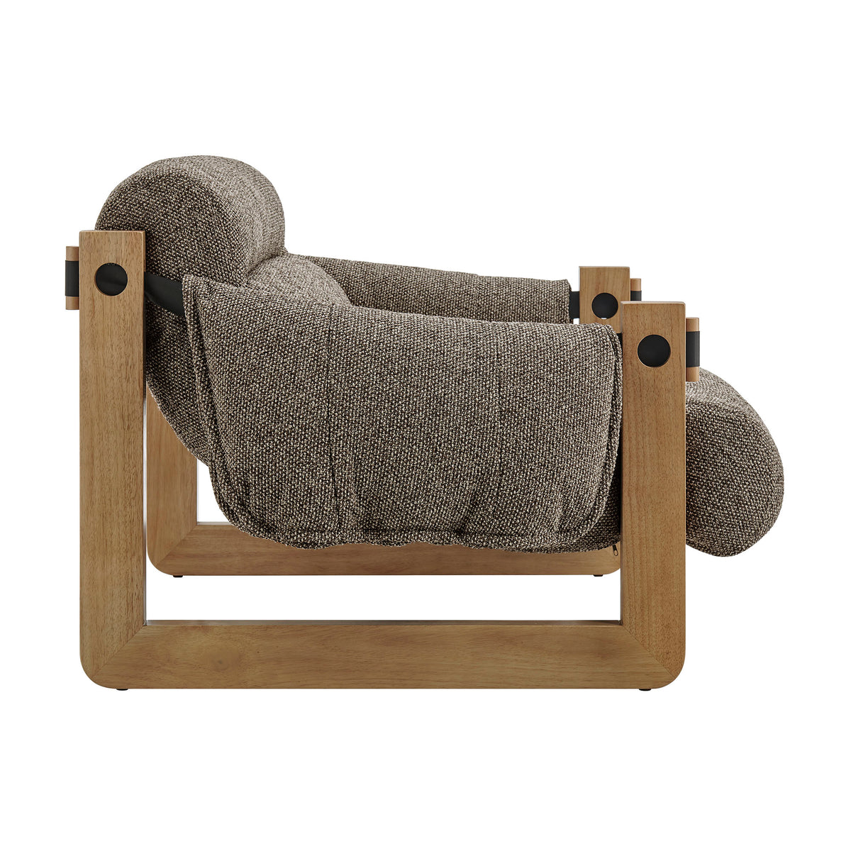 Sorelle Upholstered Fabric Sling Lounge Chair - Dark Brown Earth