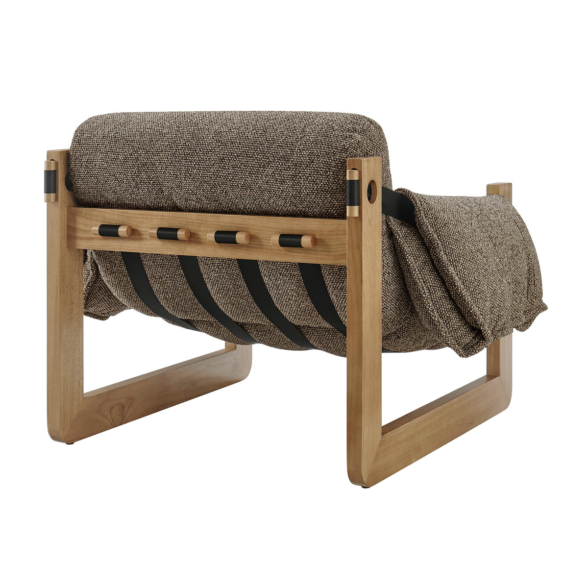 Sorelle Upholstered Fabric Sling Lounge Chair - Dark Brown Earth
