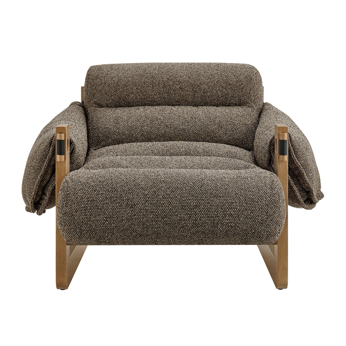 Sorelle Upholstered Fabric Sling Lounge Chair - Dark Brown Earth