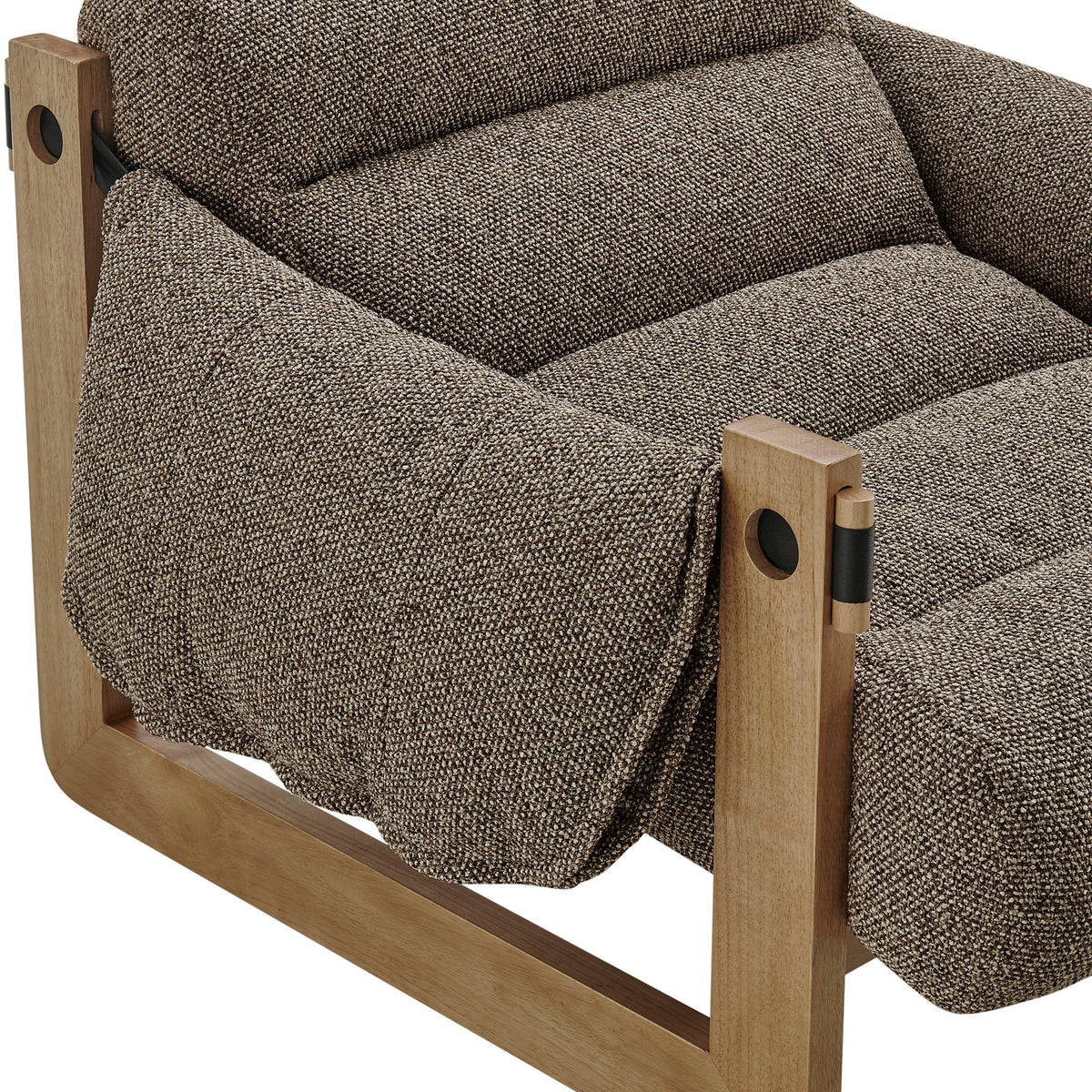 Sorelle Upholstered Fabric Sling Lounge Chair - Dark Brown Earth