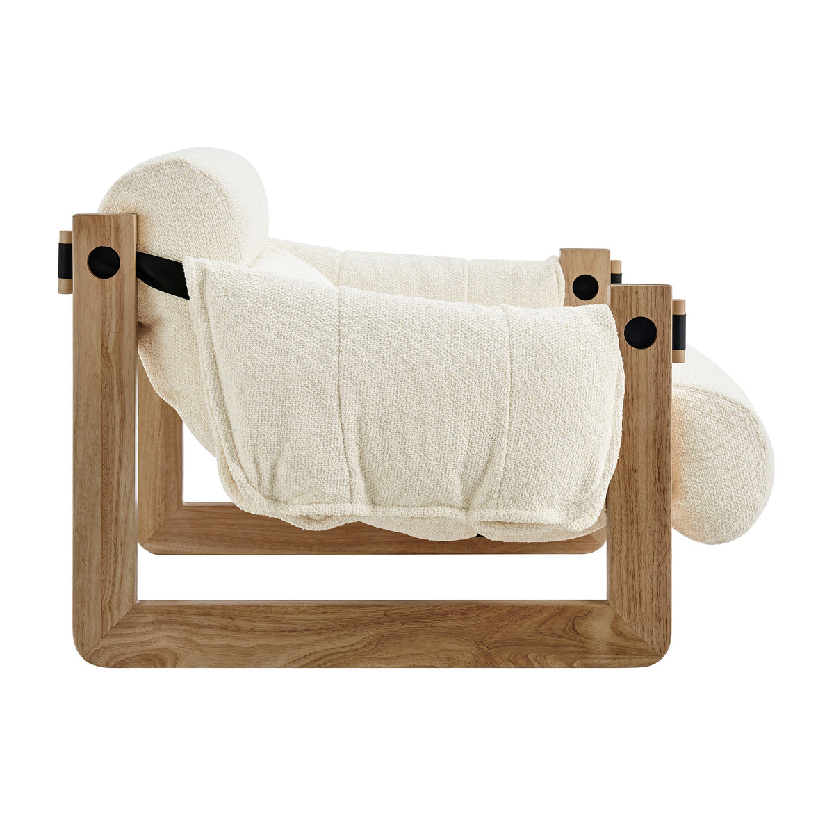 Sorelle Upholstered Fabric Sling Lounge Chair - Oak Cream