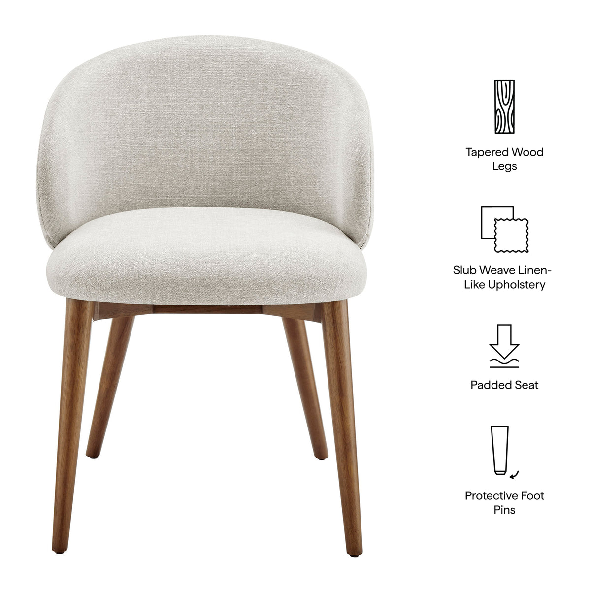 Anelle Upholstered Fabric Dining Chairs Set of 2 - Linen