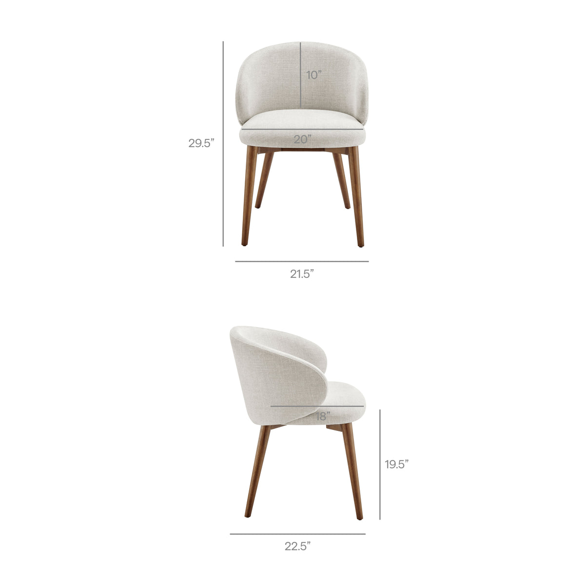 Anelle Upholstered Fabric Dining Chairs Set of 2 - Linen