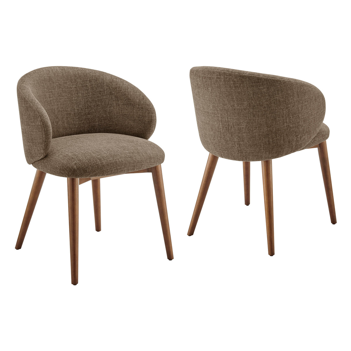 Anelle Upholstered Fabric Dining Chairs Set of 2 - Mocha
