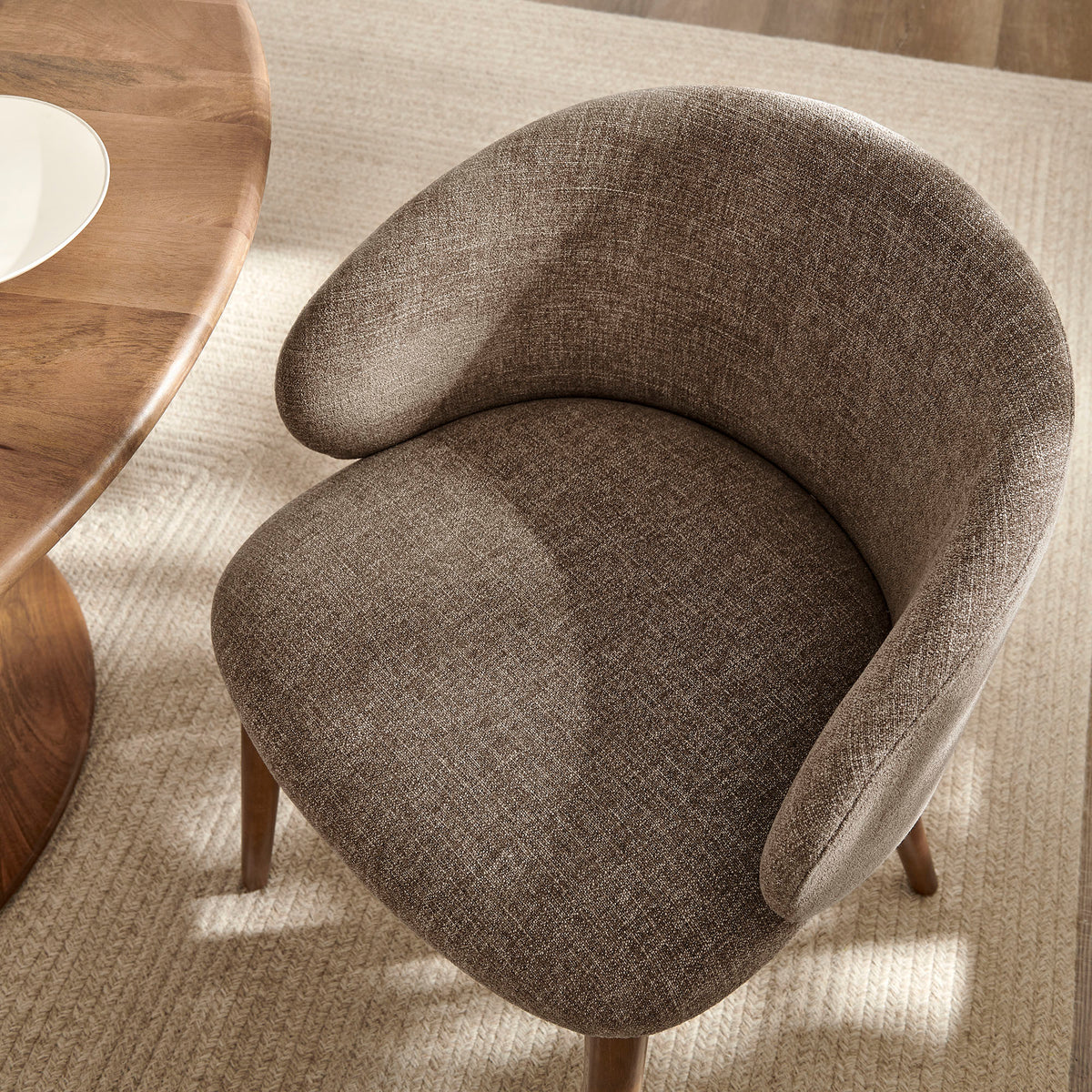 Anelle Upholstered Fabric Dining Chairs Set of 2 - Mocha
