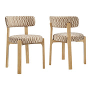 Marsha Retro Upholstered Fabric Dining Chairs Set of 2 - Mineral