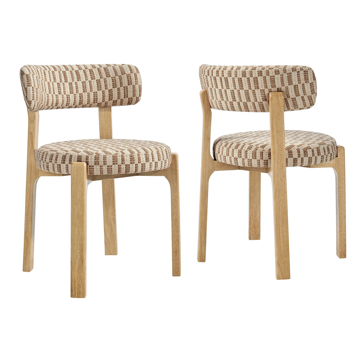 Marsha Retro Upholstered Fabric Dining Chairs Set of 2 - Mineral