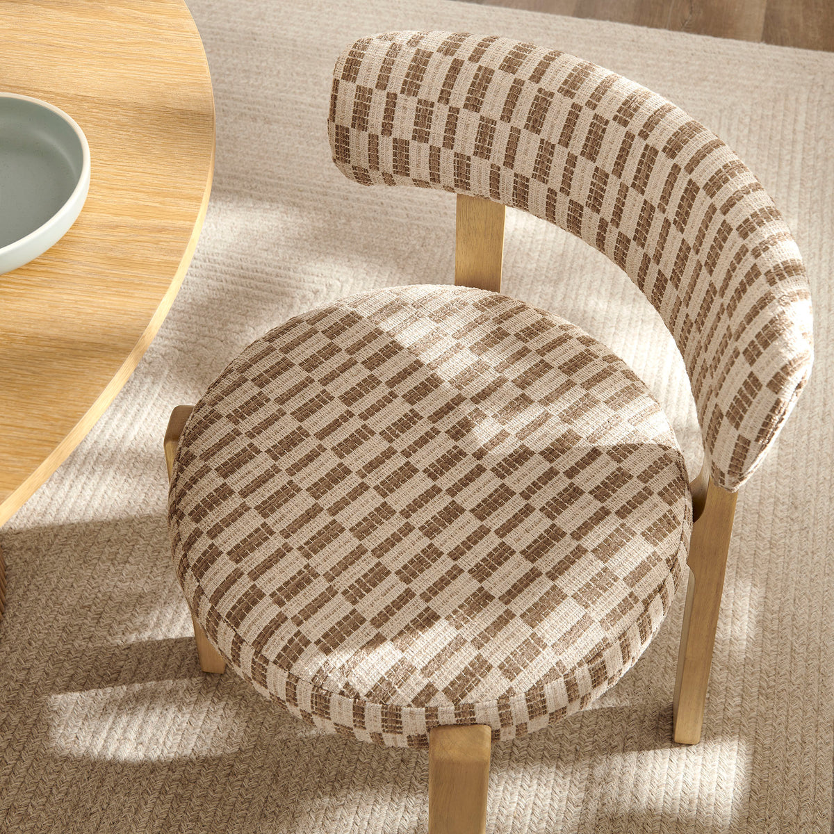 Marsha Retro Upholstered Fabric Dining Chairs Set of 2 - Mineral