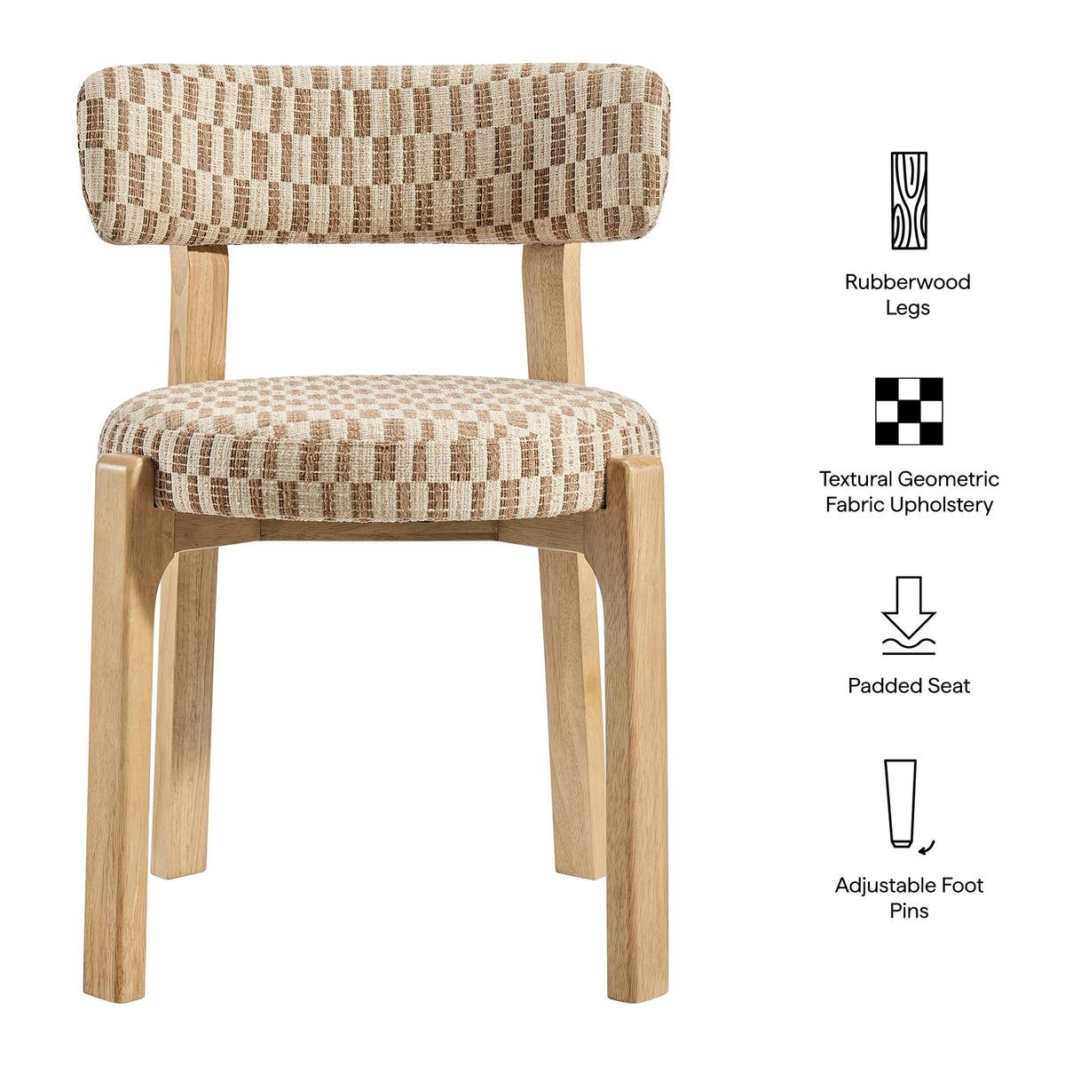 Marsha Retro Upholstered Fabric Dining Chairs Set of 2 - Mineral