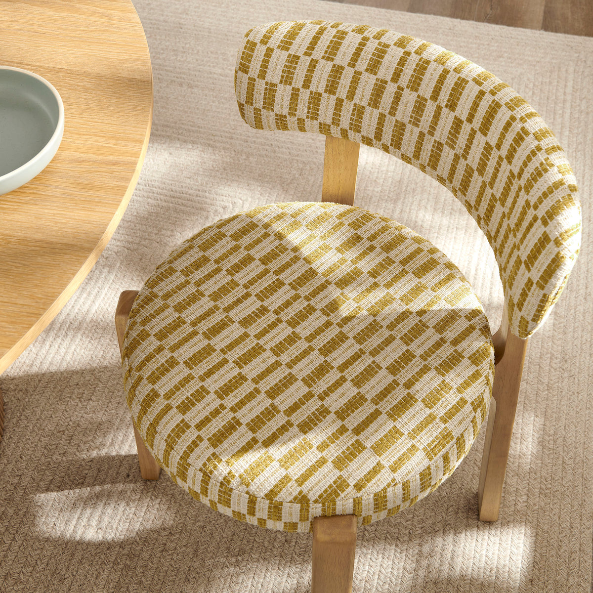 Marsha Retro Upholstered Fabric Dining Chairs Set of 2 - Sunrise