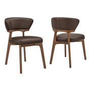 Daphne Vegan Leather Dining Chairs Set of 2 - Espresso