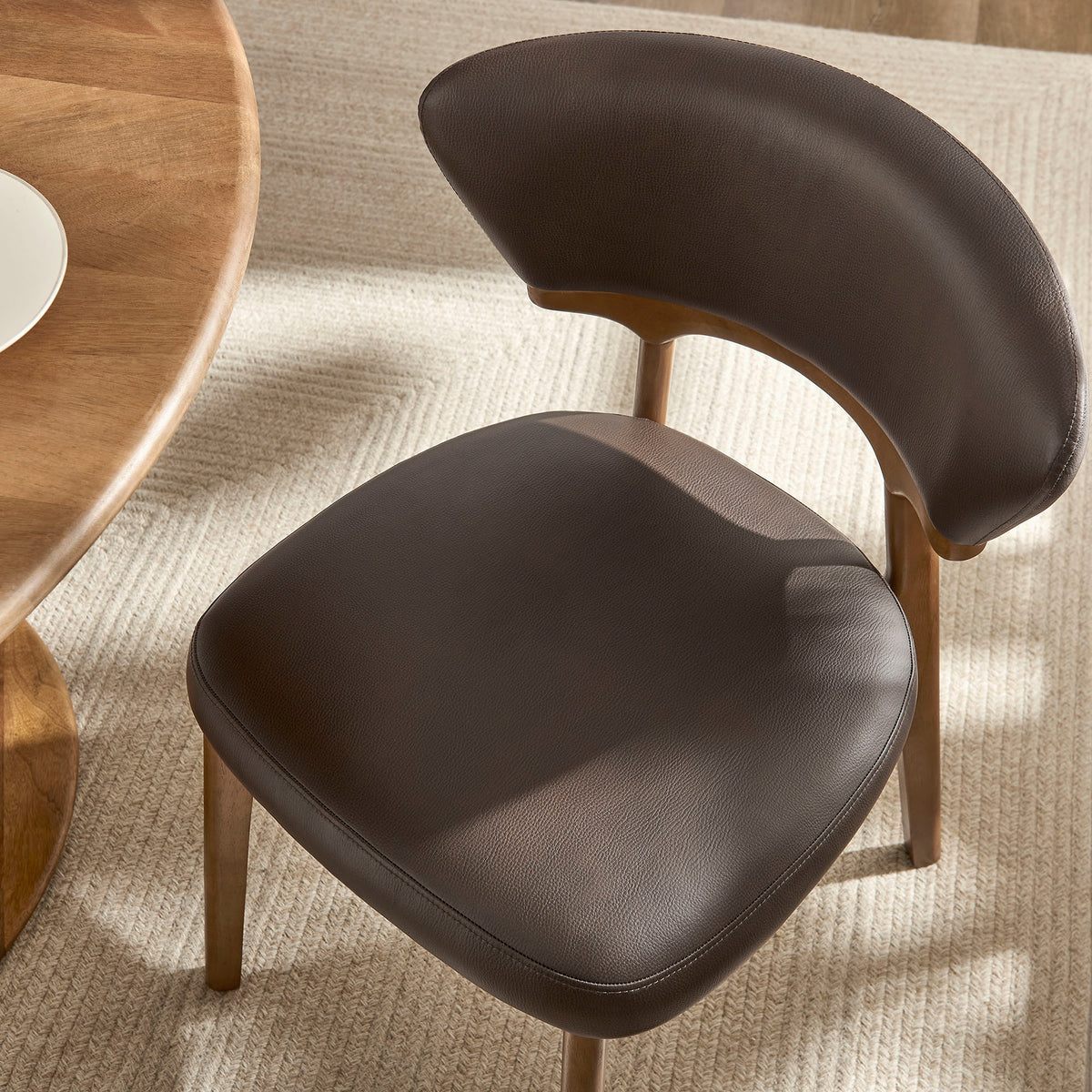 Daphne Vegan Leather Dining Chairs Set of 2 - Espresso