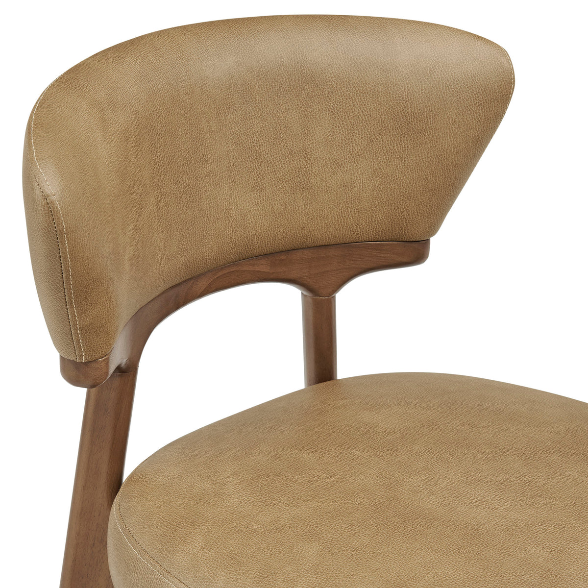 Daphne Vegan Leather Dining Chairs Set of 2 - Toast