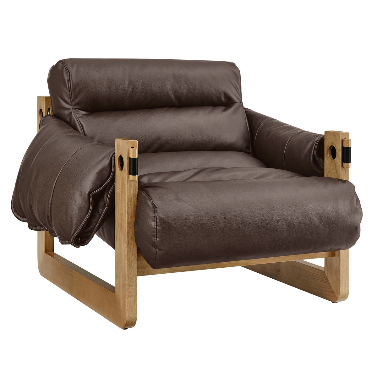 Sorelle Vegan Leather Sling Lounge Chair - Espresso