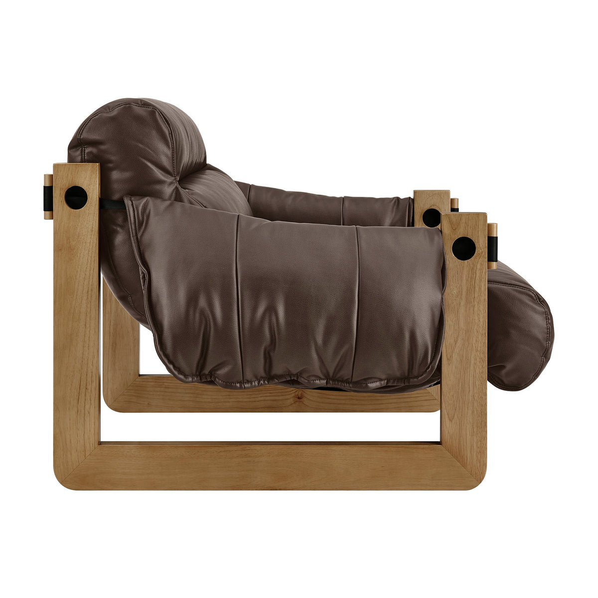 Sorelle Vegan Leather Sling Lounge Chair - Espresso