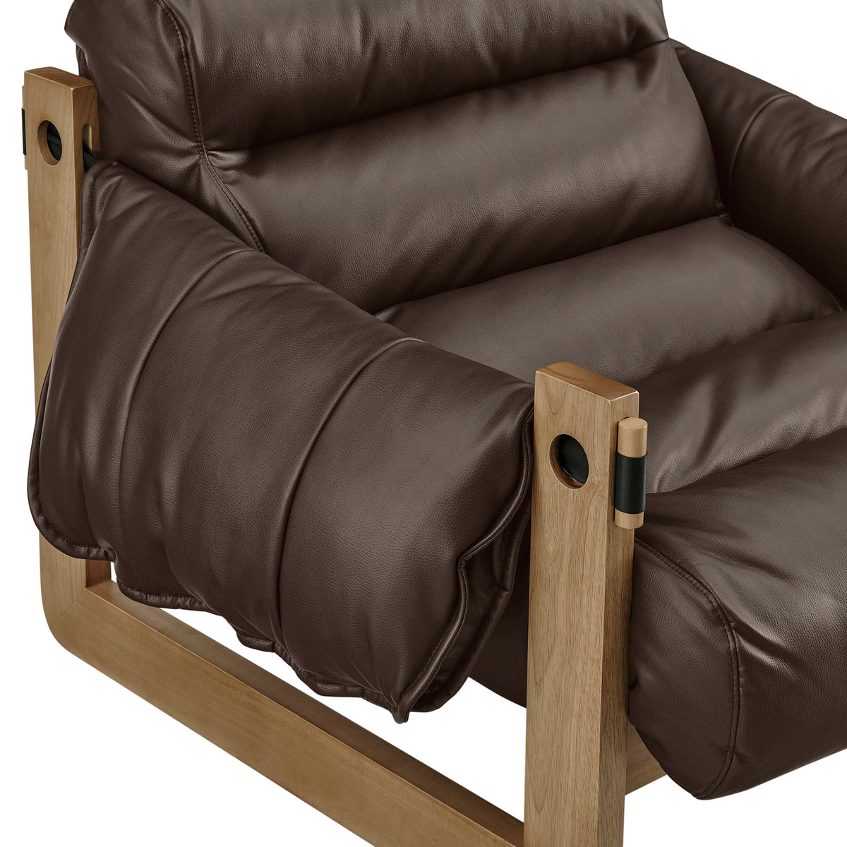 Sorelle Vegan Leather Sling Lounge Chair - Espresso
