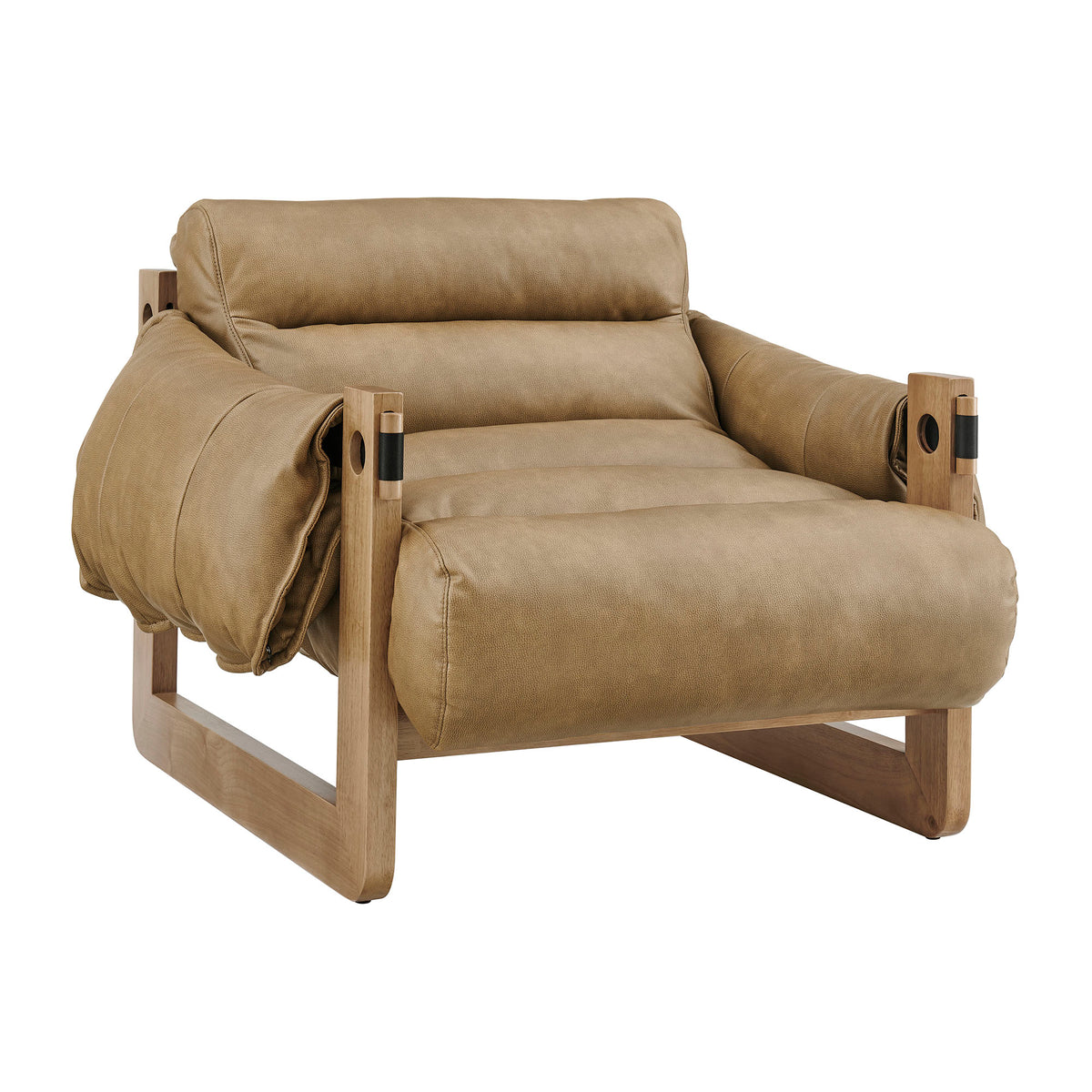 Sorelle Vegan Leather Sling Lounge Chair - Toast
