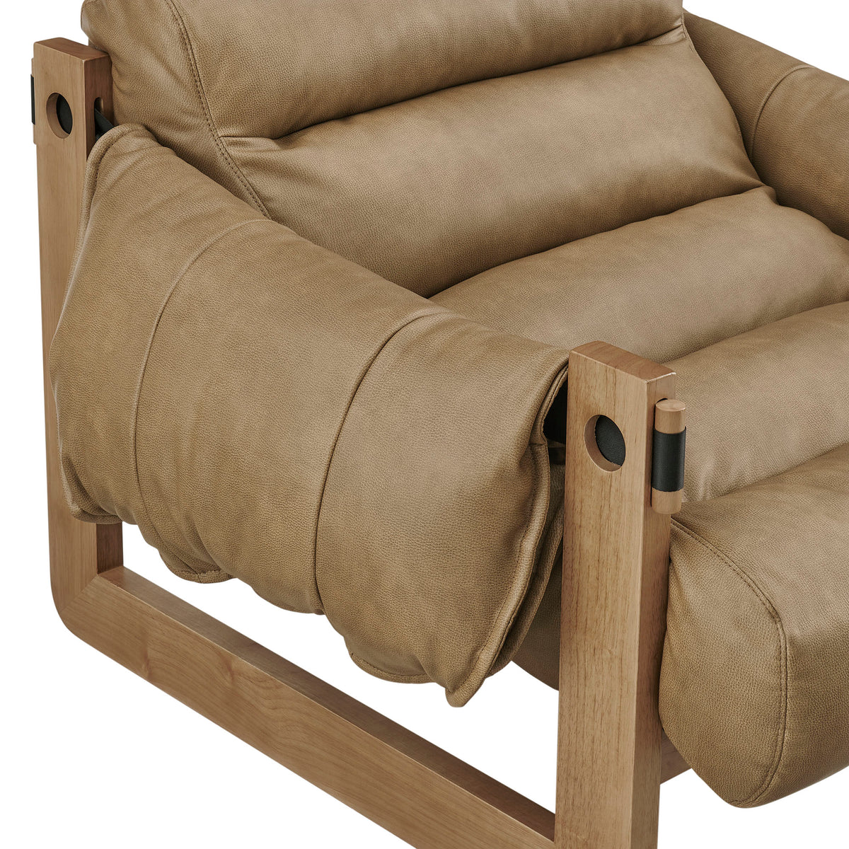 Sorelle Vegan Leather Sling Lounge Chair - Toast