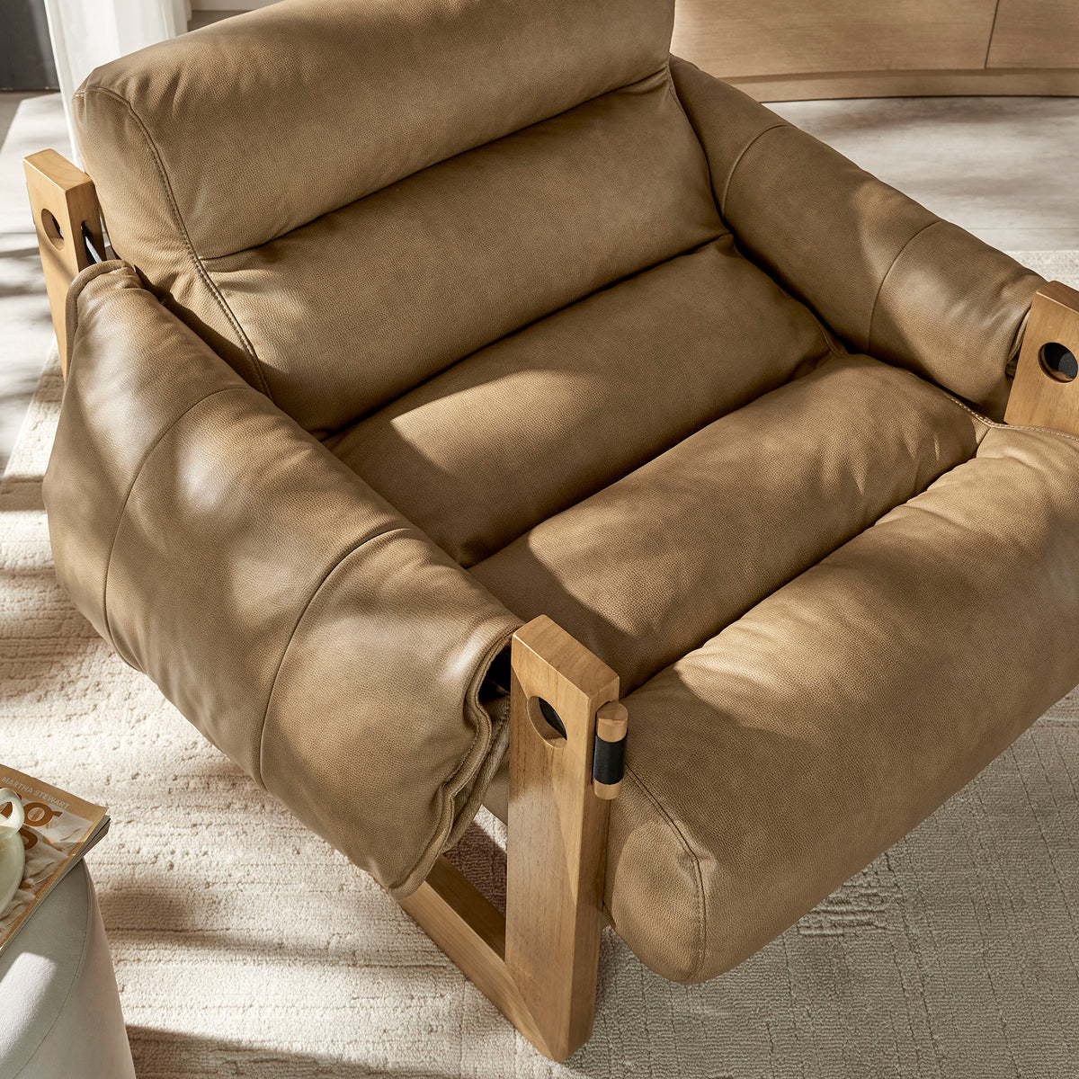 Sorelle Vegan Leather Sling Lounge Chair - Toast