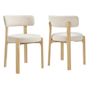 Marsha Upholstered Fabric Dining Chairs Set of 2 - Ecru