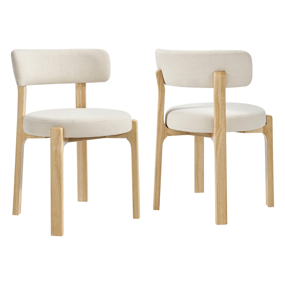 Marsha Upholstered Fabric Dining Chairs Set of 2 - Ecru