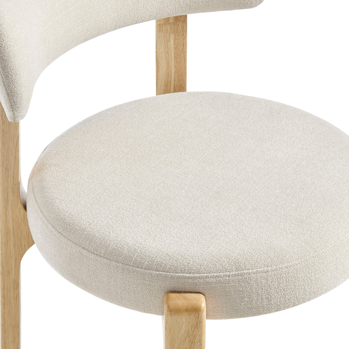 Marsha Upholstered Fabric Dining Chairs Set of 2 - Ecru