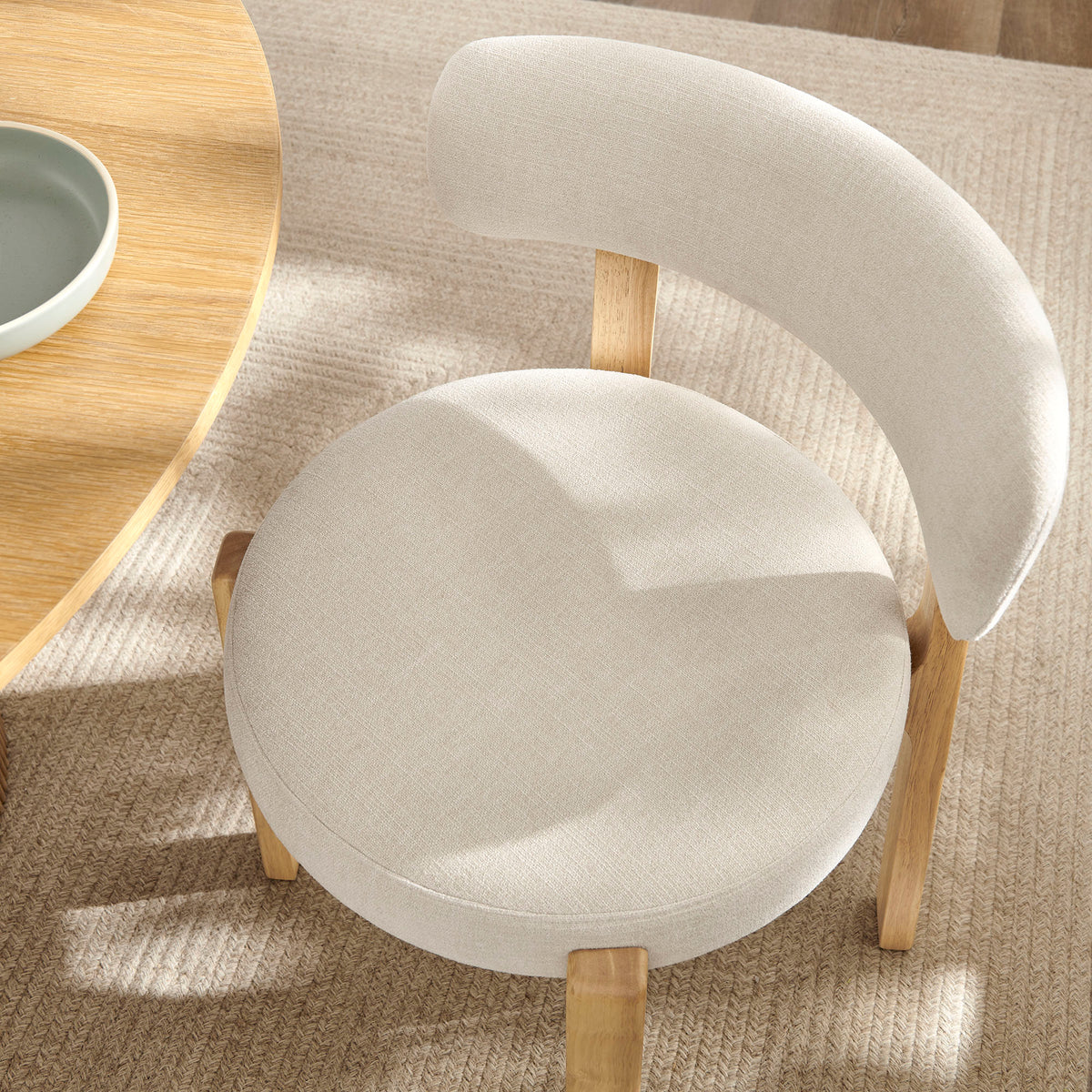 Marsha Upholstered Fabric Dining Chairs Set of 2 - Ecru