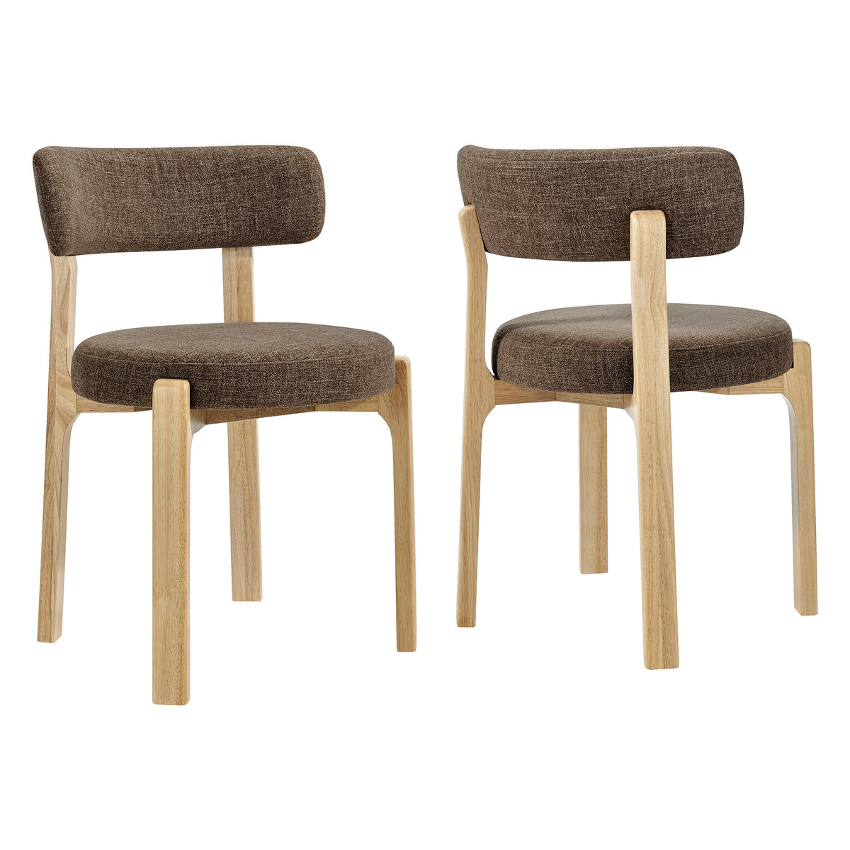 Marsha Upholstered Fabric Dining Chairs Set of 2 - Mocha