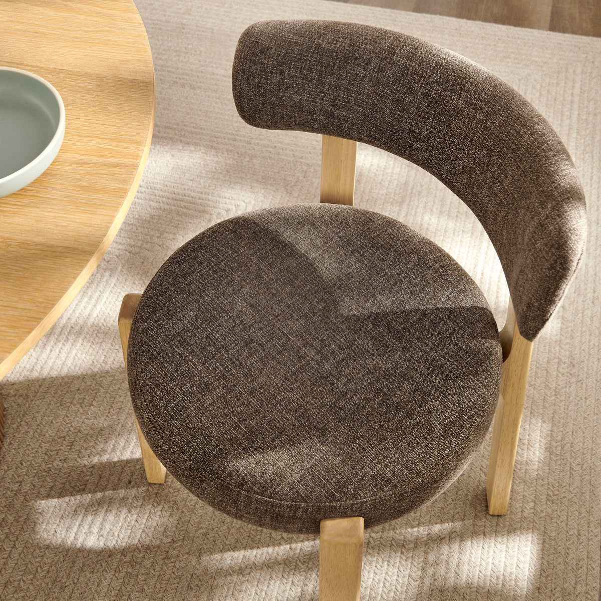 Marsha Upholstered Fabric Dining Chairs Set of 2 - Mocha