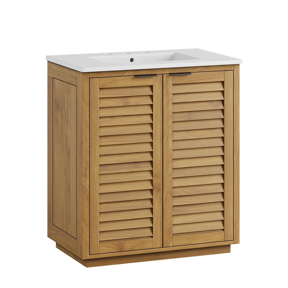 Tavira 30 Inch Shutter-Style Bathroom Vanity - Natural White