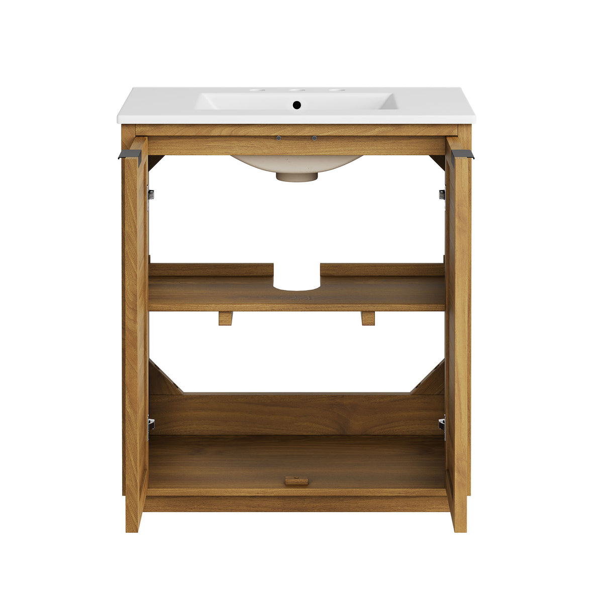 Tavira 30 Inch Shutter-Style Bathroom Vanity - Natural White