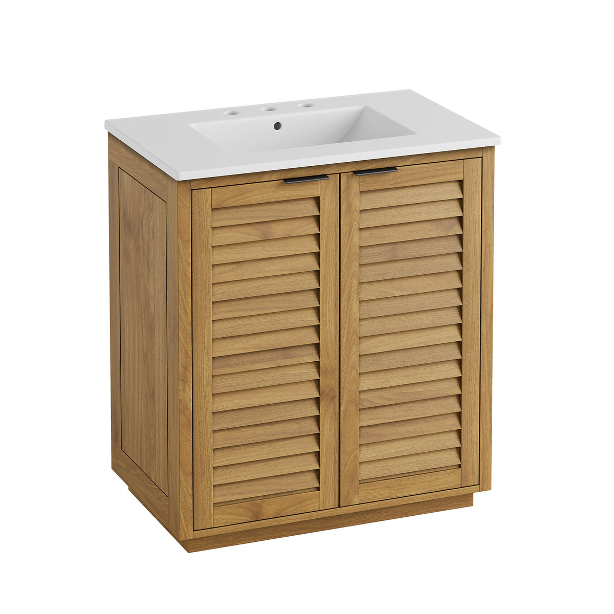 Tavira 30 Inch Shutter-Style Bathroom Vanity - Natural White
