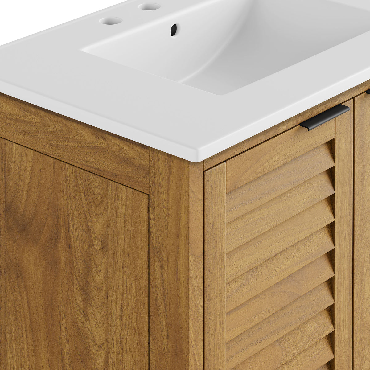 Tavira 30 Inch Shutter-Style Bathroom Vanity - Natural White