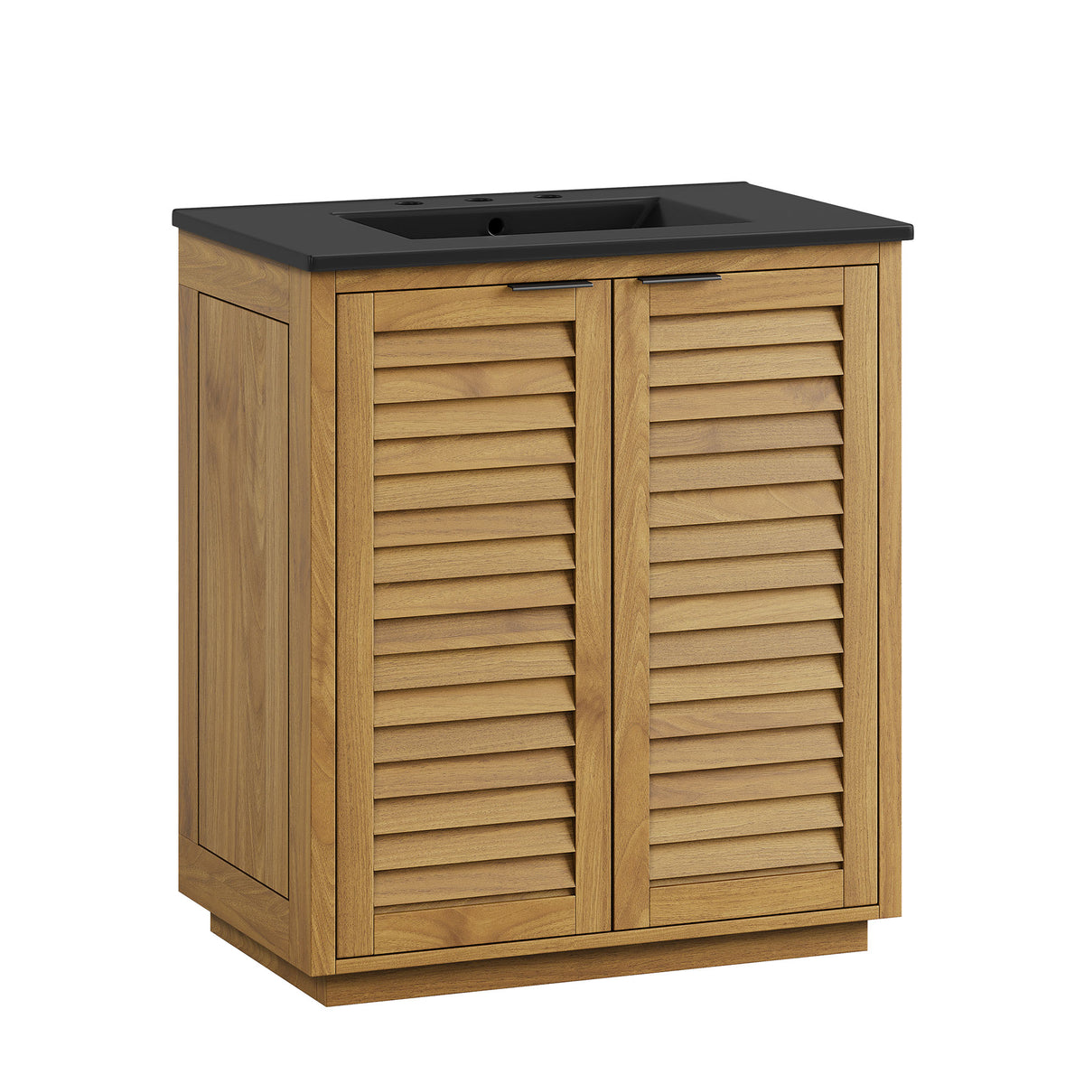 Tavira 30 Inch Shutter-Style Bathroom Vanity - Natural Black