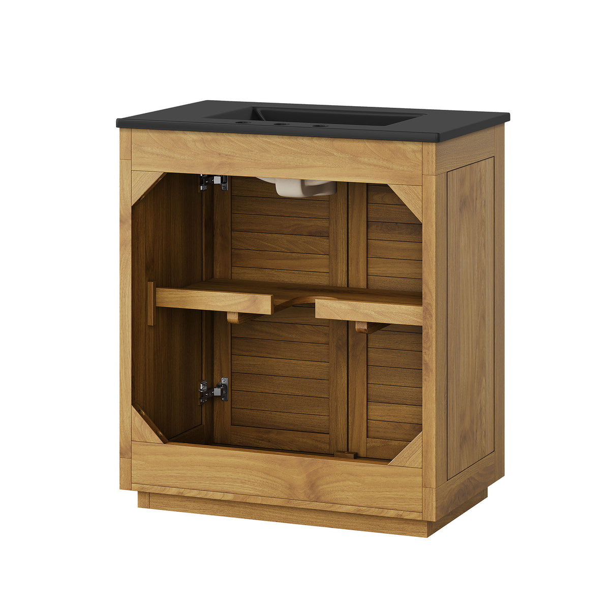 Tavira 30 Inch Shutter-Style Bathroom Vanity - Natural Black